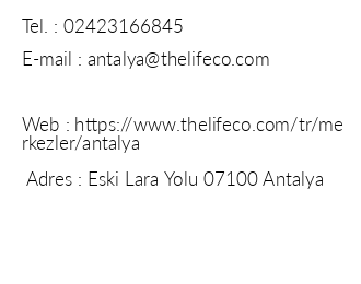 The Lifeco Antalya iletiim bilgileri